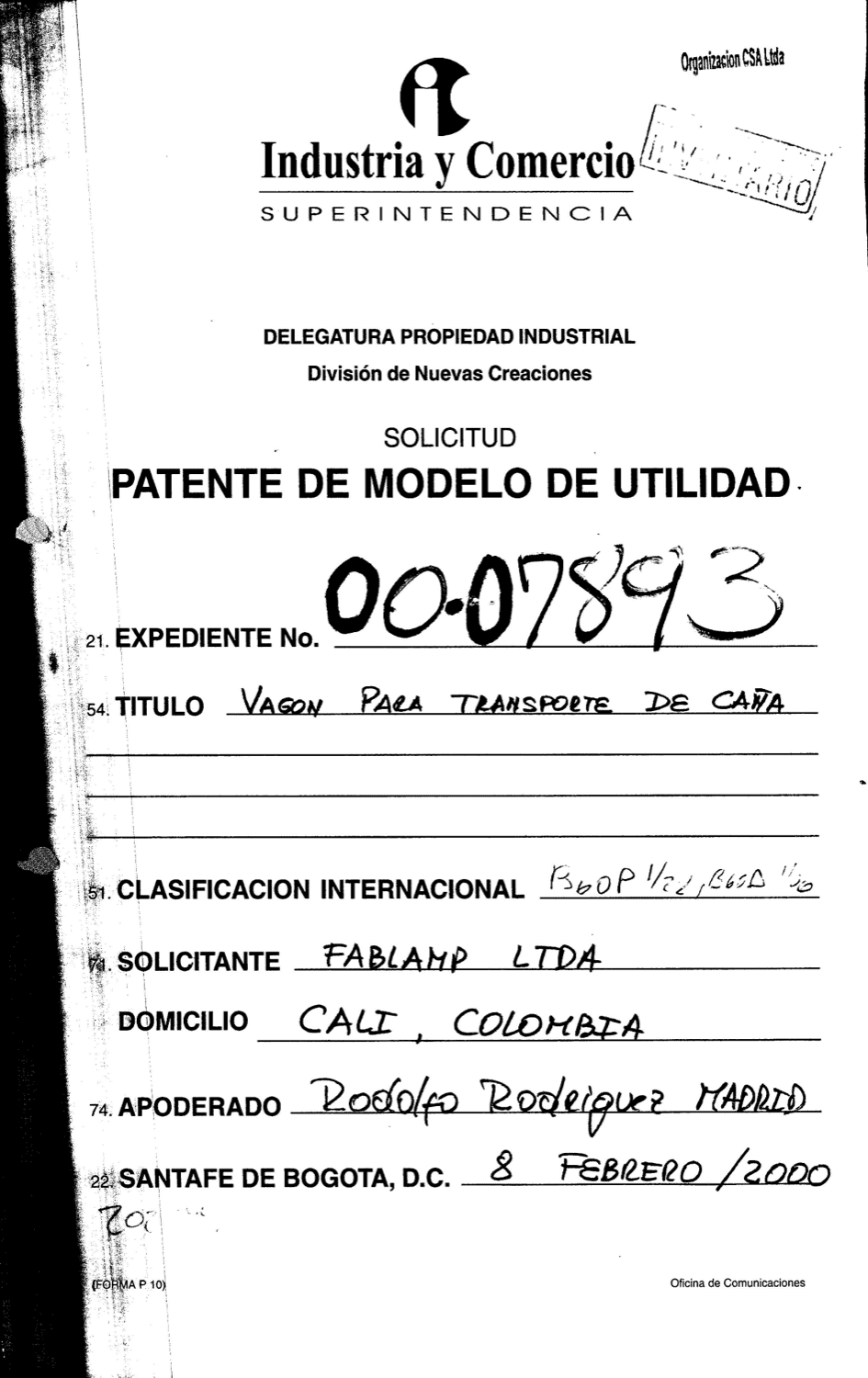 VAGON PARA TRANSPORTE DE CANA