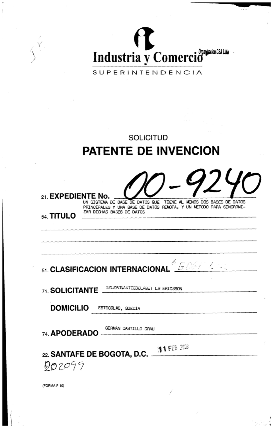 UN SISTEMA DE BASE DE DATOS QUE TIENE AL MENOS DOS BASES DE DATOS PRINCIPALES Y UNA BASE DE DATOS REMOTA, Y UN METODO PARA SINCRONIZAR DICHAS BASES DE DATOS