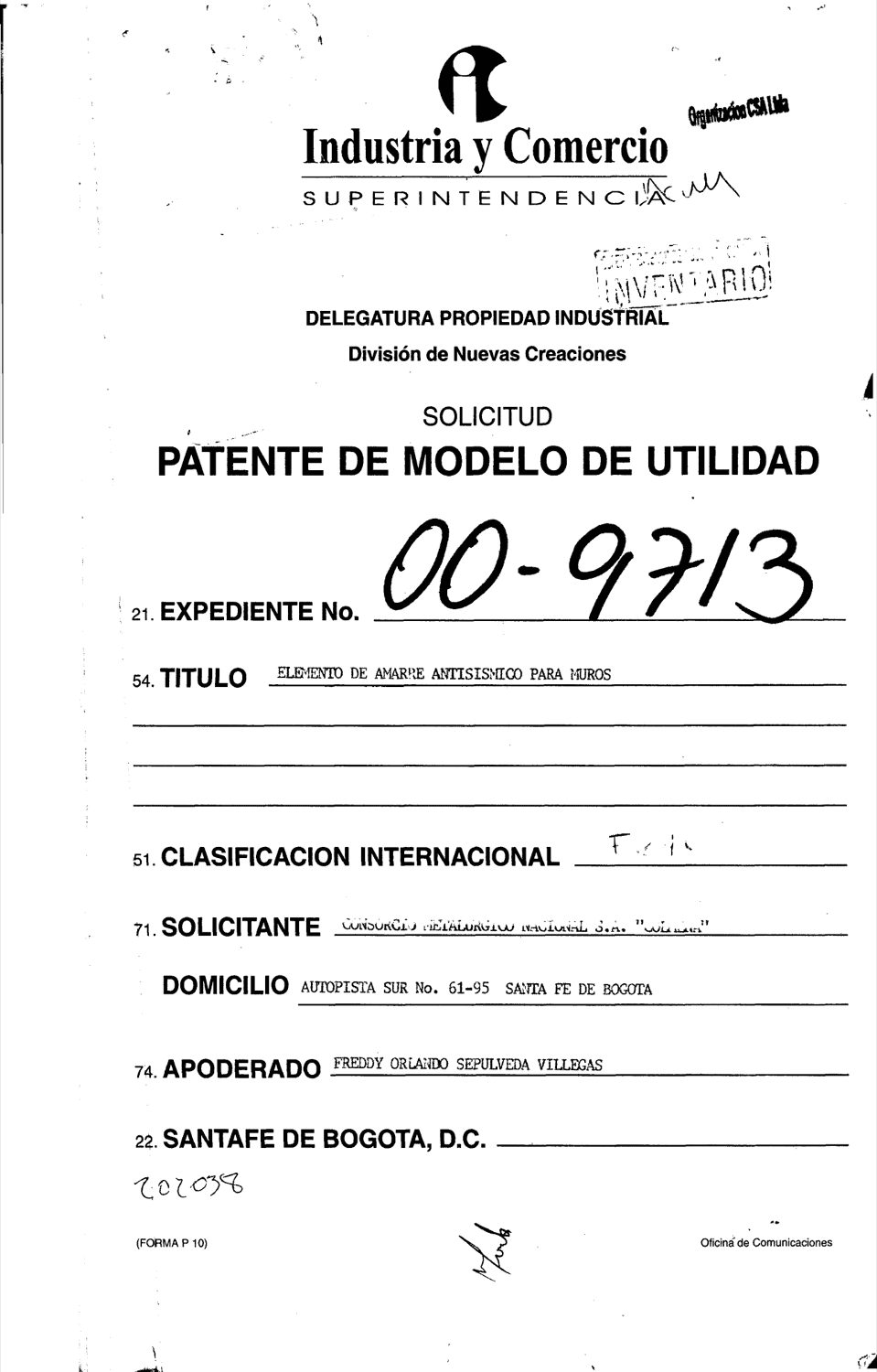 ELEMENTO DE AMARRE ANTISISMICO PARA MUROS