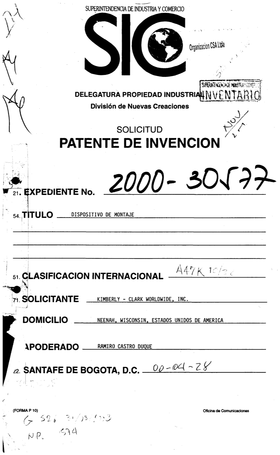 DISPOSITIVO DE MONTAJE