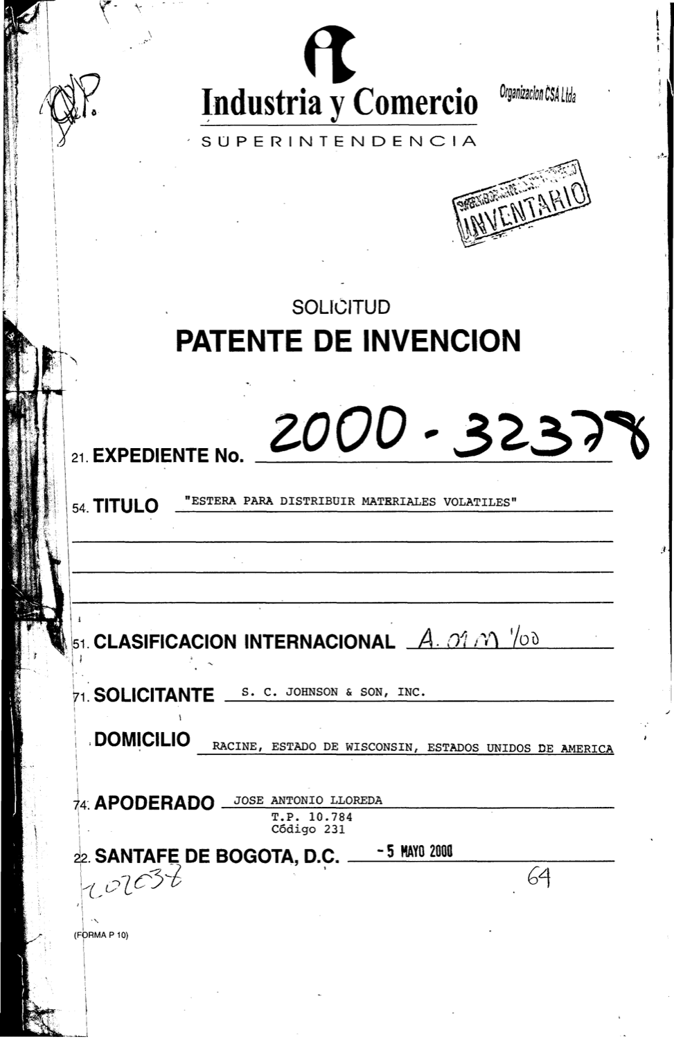 ESTER PARA DISTRIBUIR MATERIALES VOLATILES