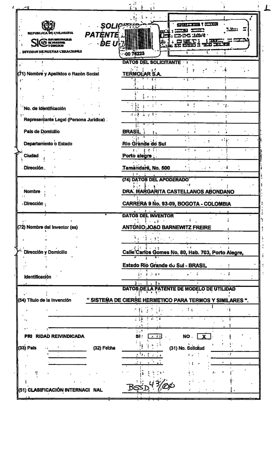 SISTEMA DE CIERRE HERMETICO PARA TERMOS Y SIMILARES