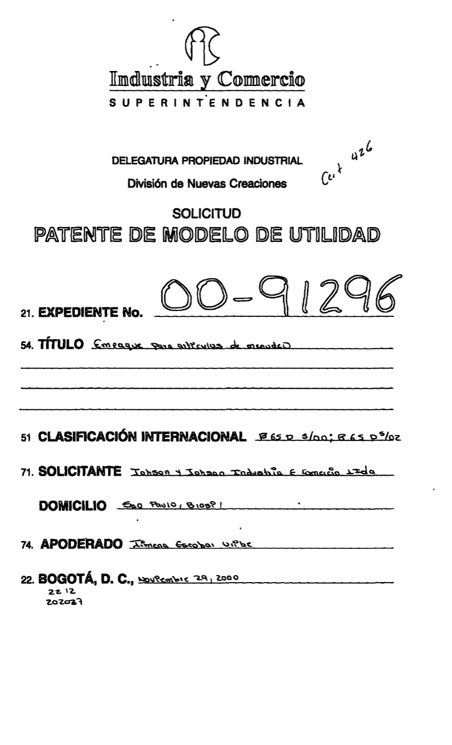 EMPAQUE PARA ARTICULOS DE MENUDEO