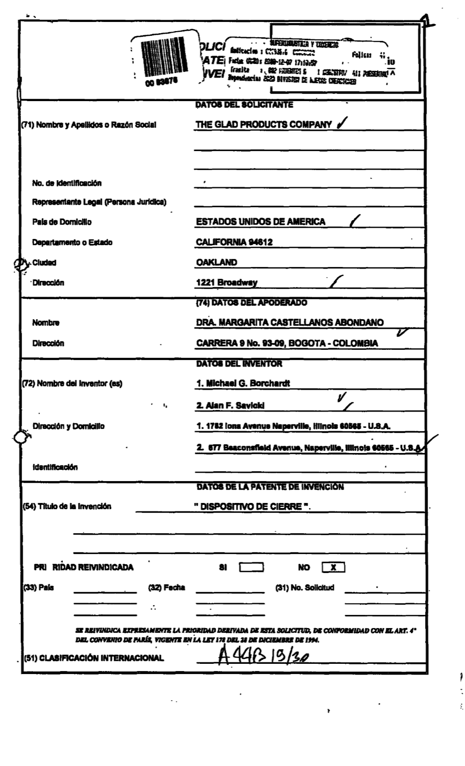 DISPOSITIVO DE CIERRE