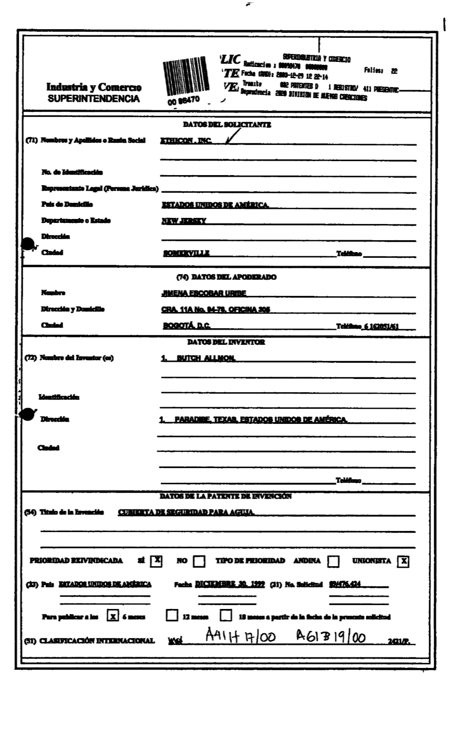 CUBIERTA DE SEGURIDAD PARA AGUJA