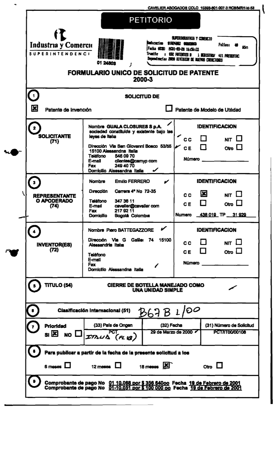 CIERRE DE BOTELLA MANEJADO COMO UNA UNIDAD SIMPLE