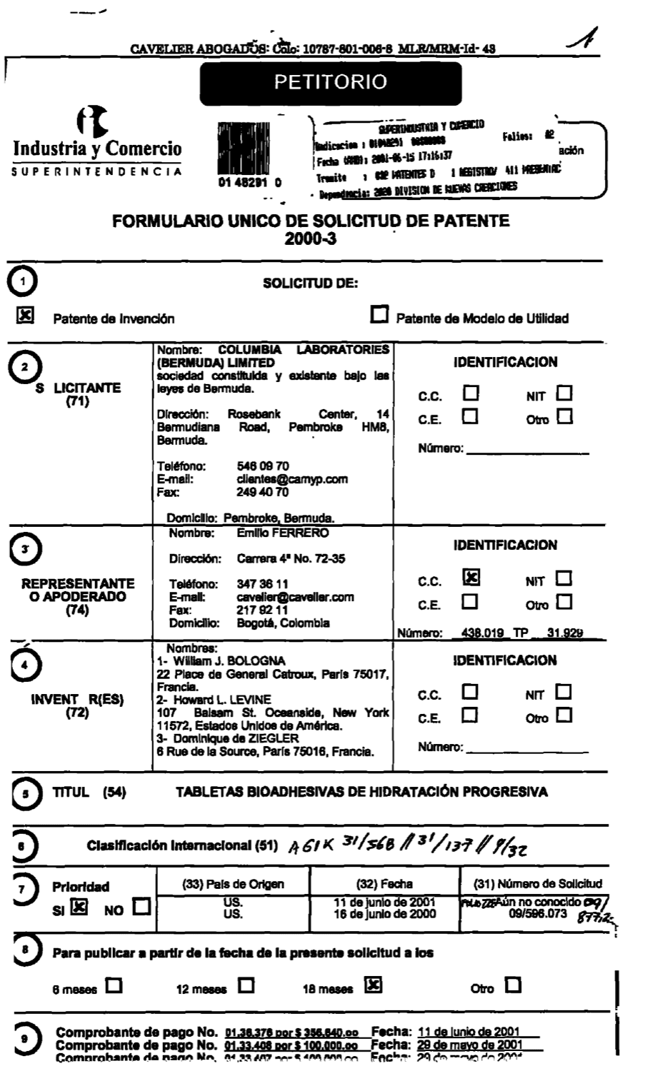 TABLETAS BIOADHESIVAS DE HIDRATACION PROGRESIVA