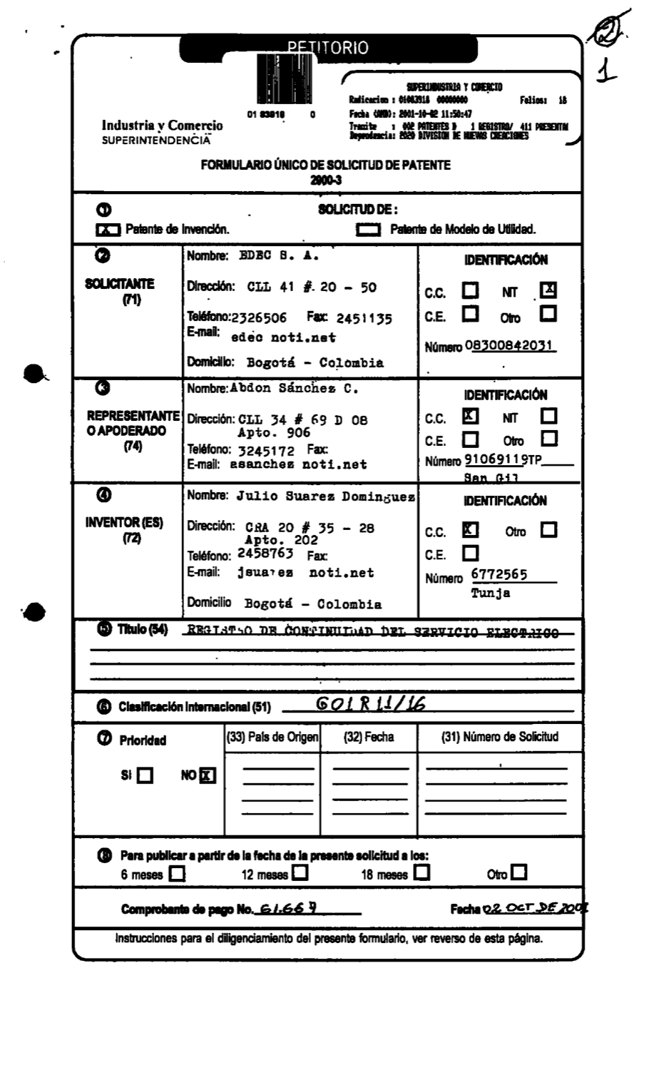 REGISTRO DE CONTINUIDAD DEL SERVICIO ELECTRICO