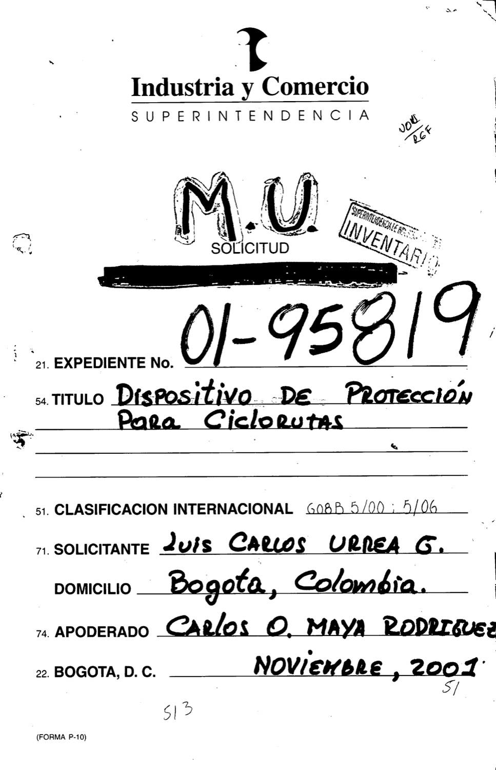 DISPOSITIVO DE PROTECCION PARA CICLORUTAS