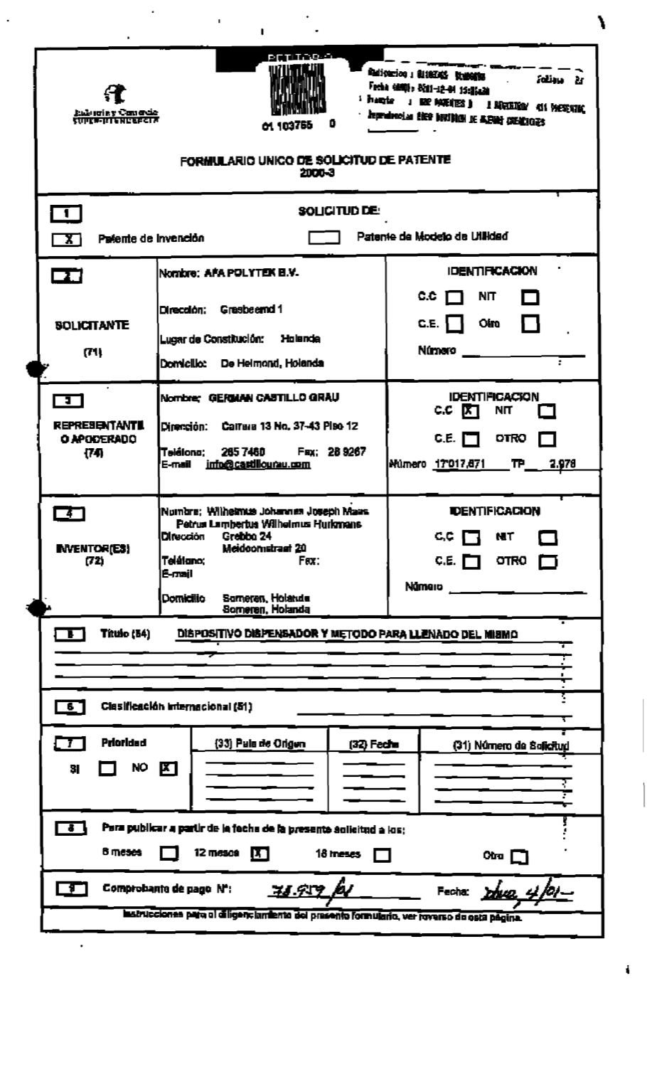 DISPOSITIVO DISPENSADOR