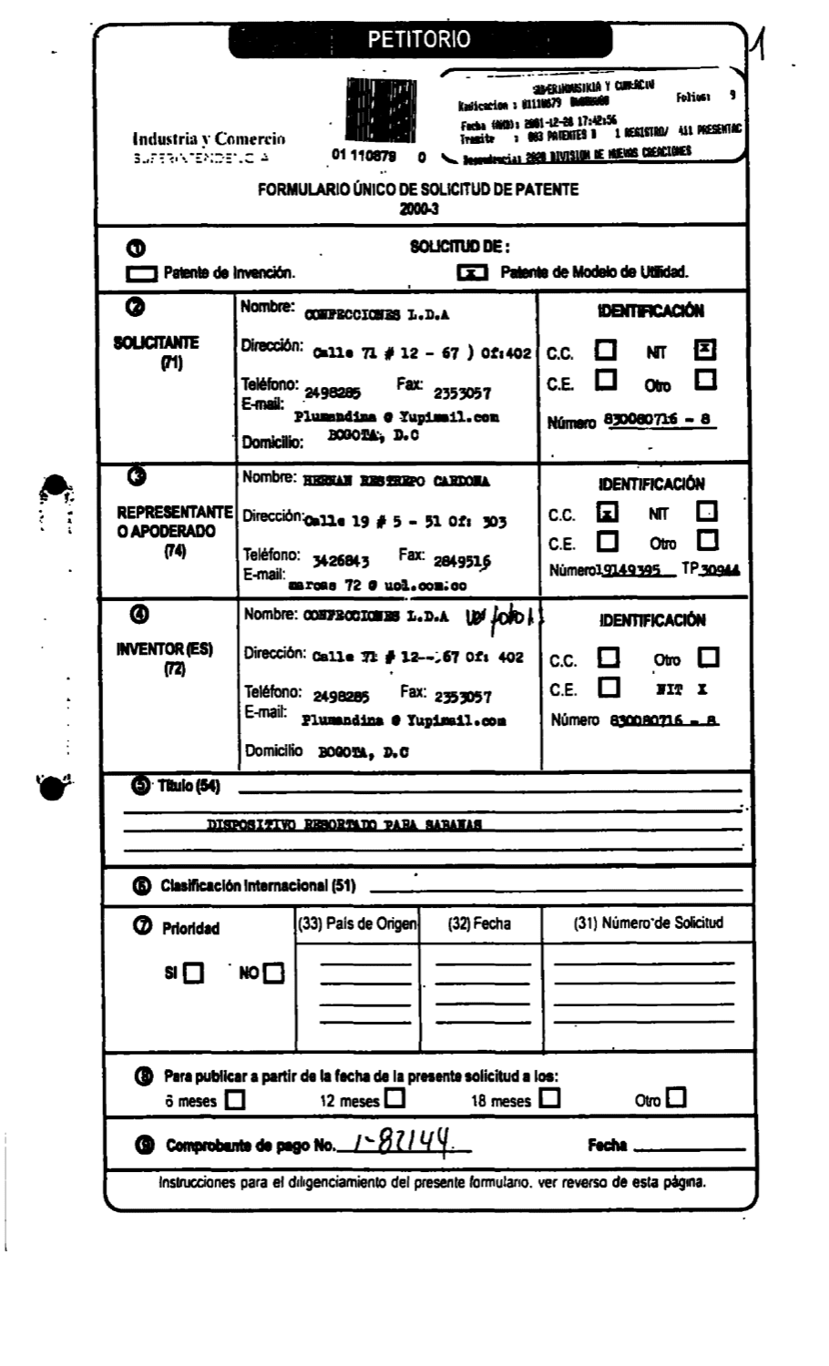 DISPOSITIVO RESORTADO PARA SABANAS