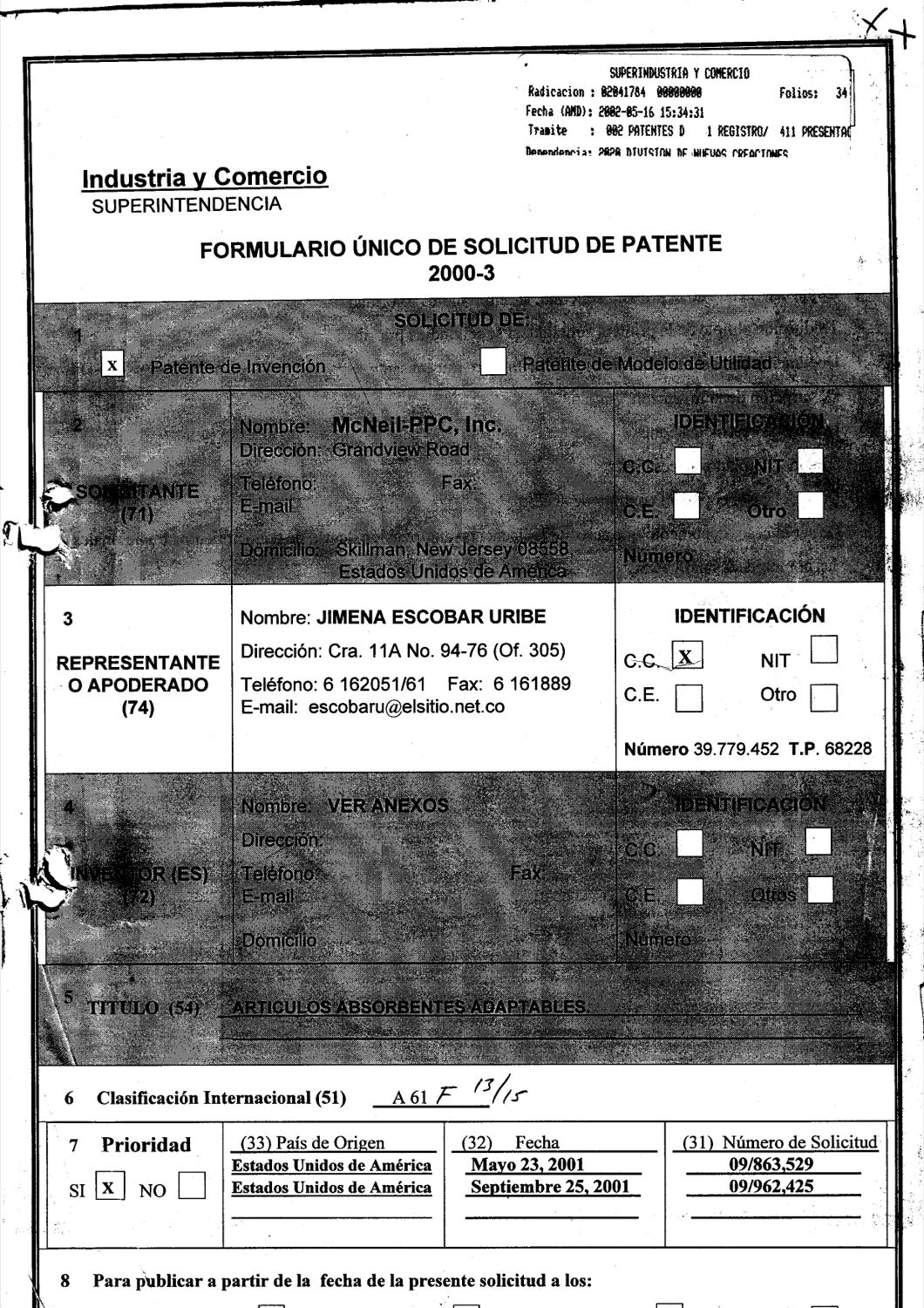 ARTICULOS ABSORBENTES ADAPTABLES