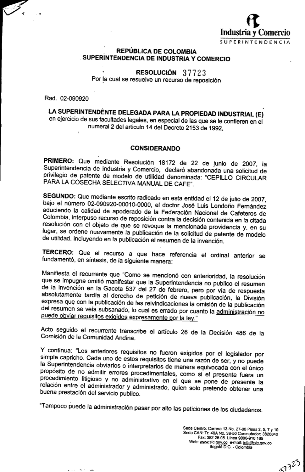 CEPILLO CIRCULAR PARA LA COSECHA SELECTIVA MANUAL DE CAFE