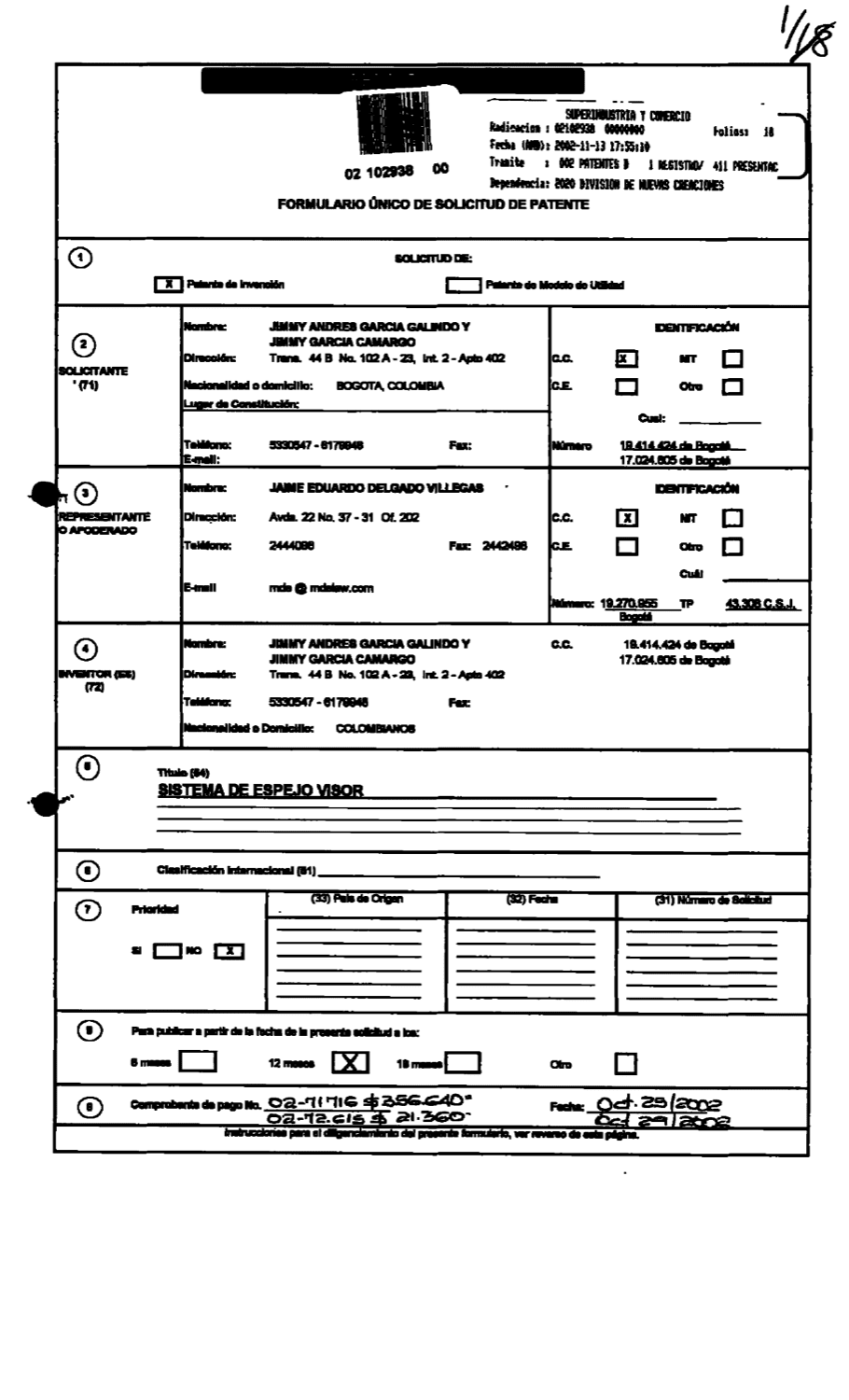 SISTEMA DE ESPEJO VISOR