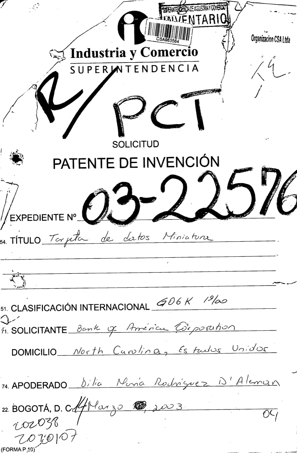 TARJETA DE DATOS MINIATURA