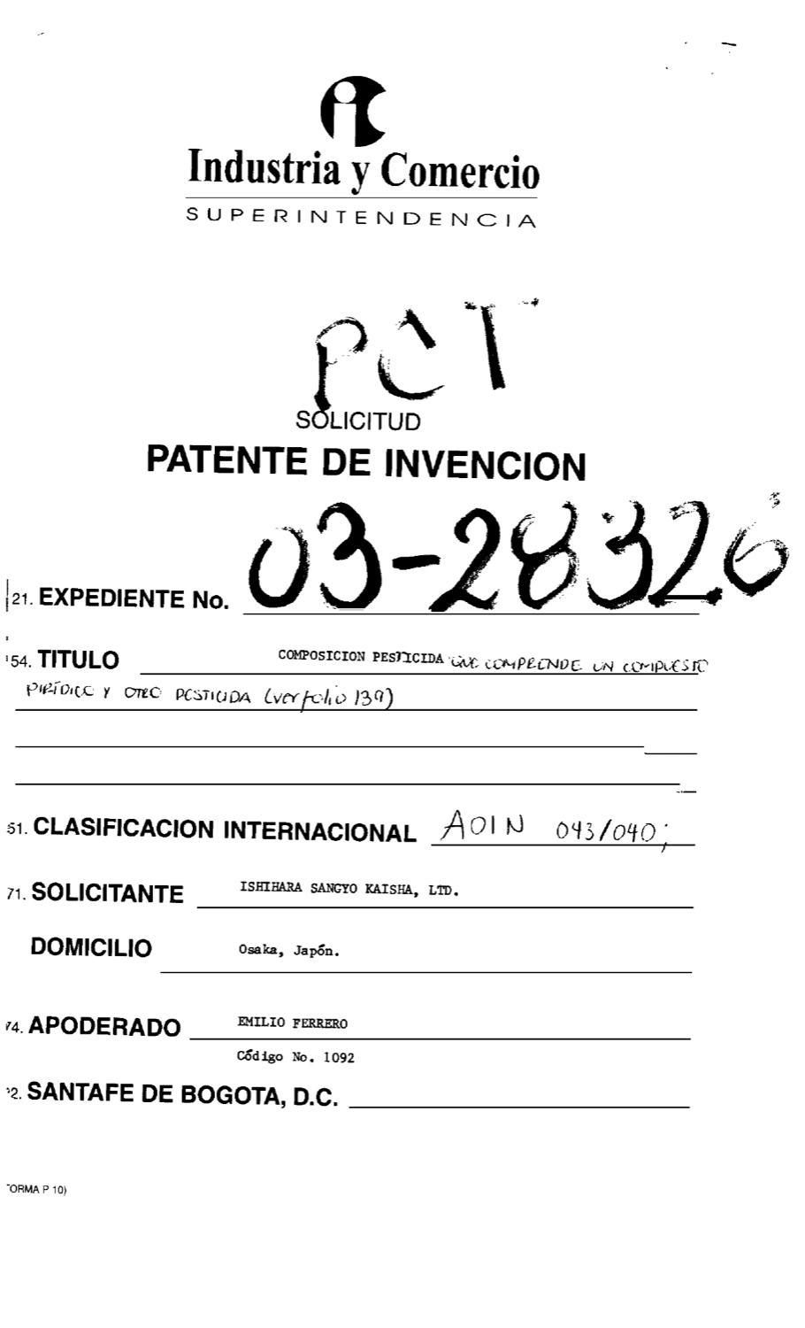 COMPOSICION PESTICIDA