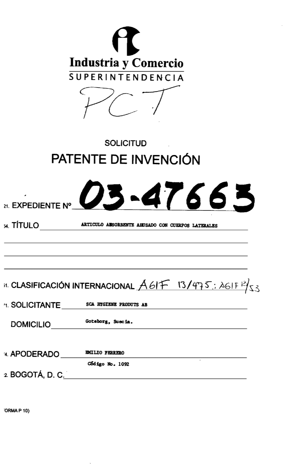 ARTÍCULO ABSORBENTE AHUSADO CON CUERPOS LATERALES