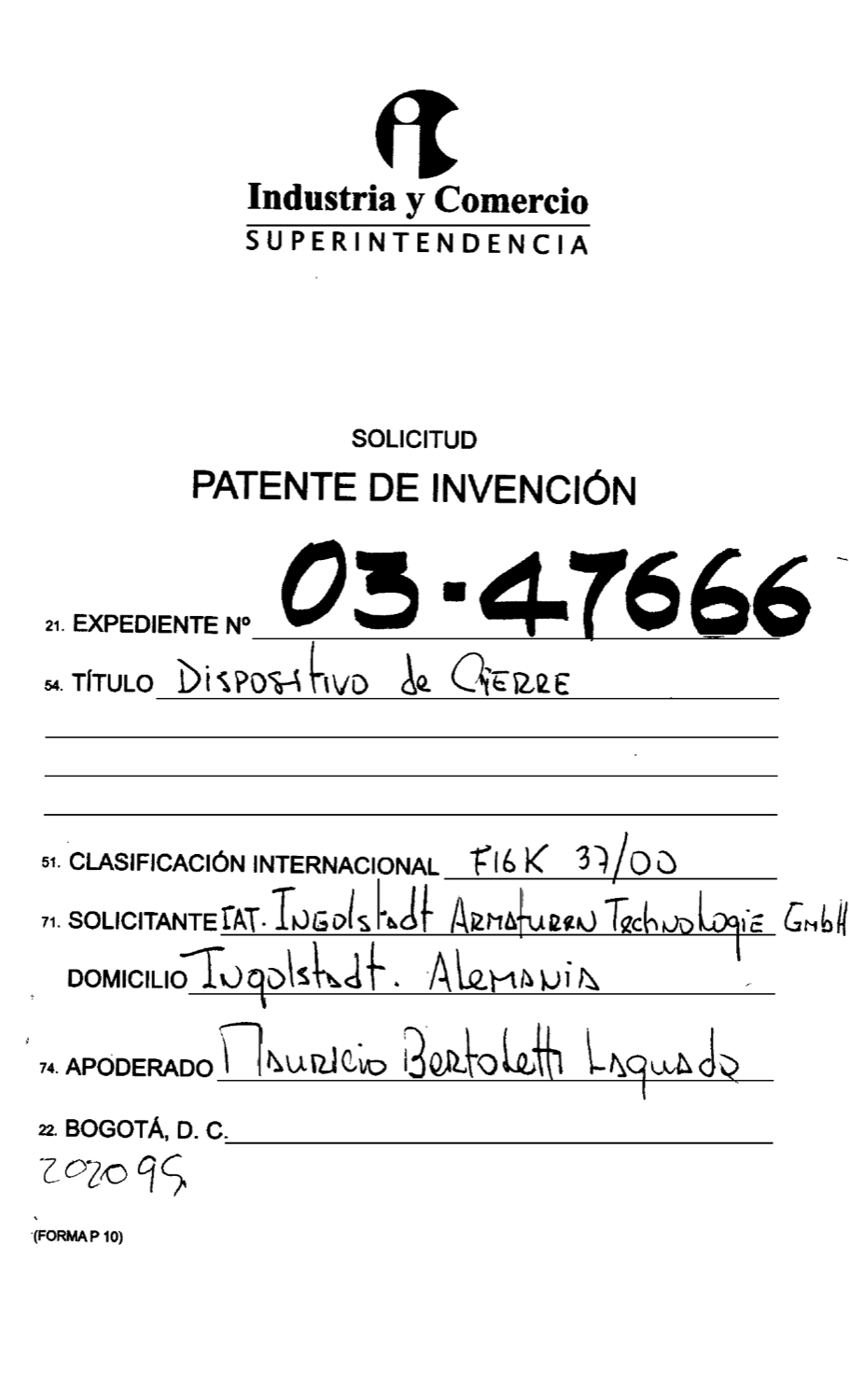 DISPOSITIVO DE CIERRE