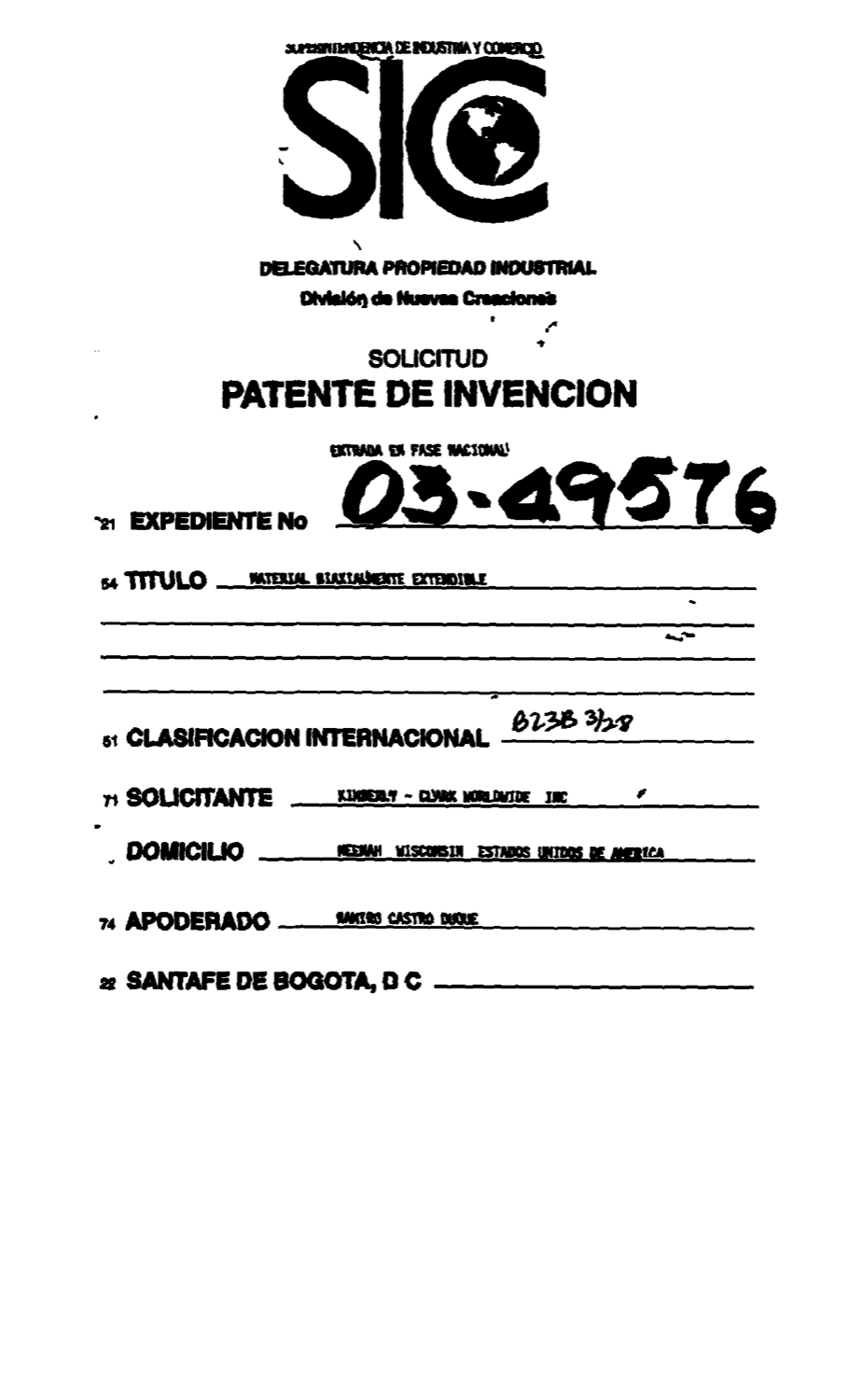 MATERIAL BIAXIALMENTE EXTENDIBLE
