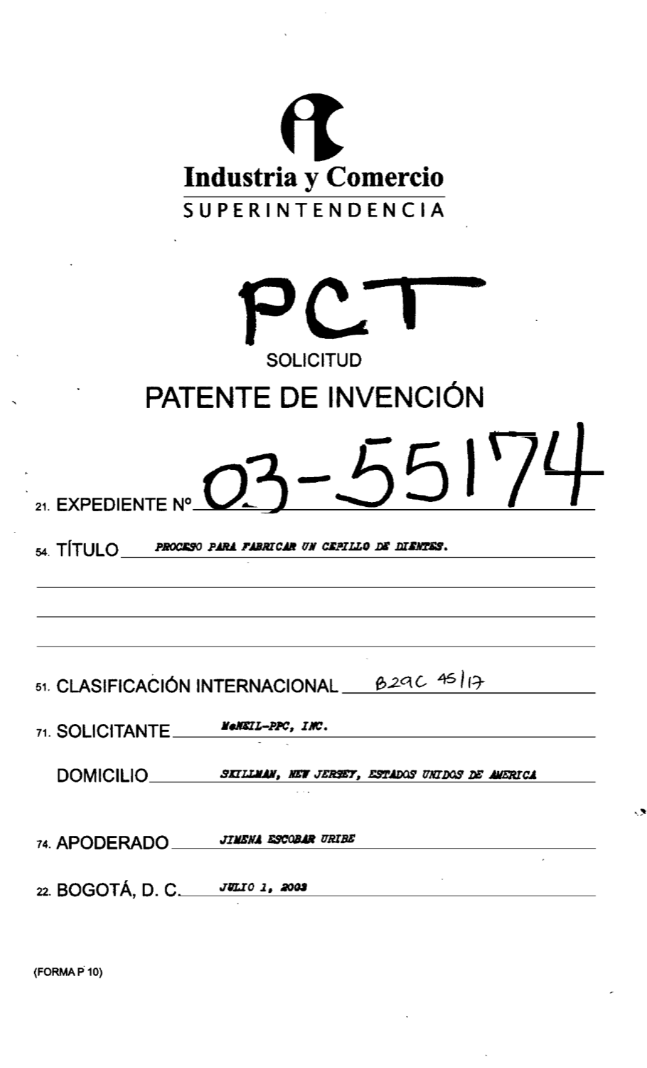 PROCESO PARA FABRICAR UN CEPILLO DE DIENTES