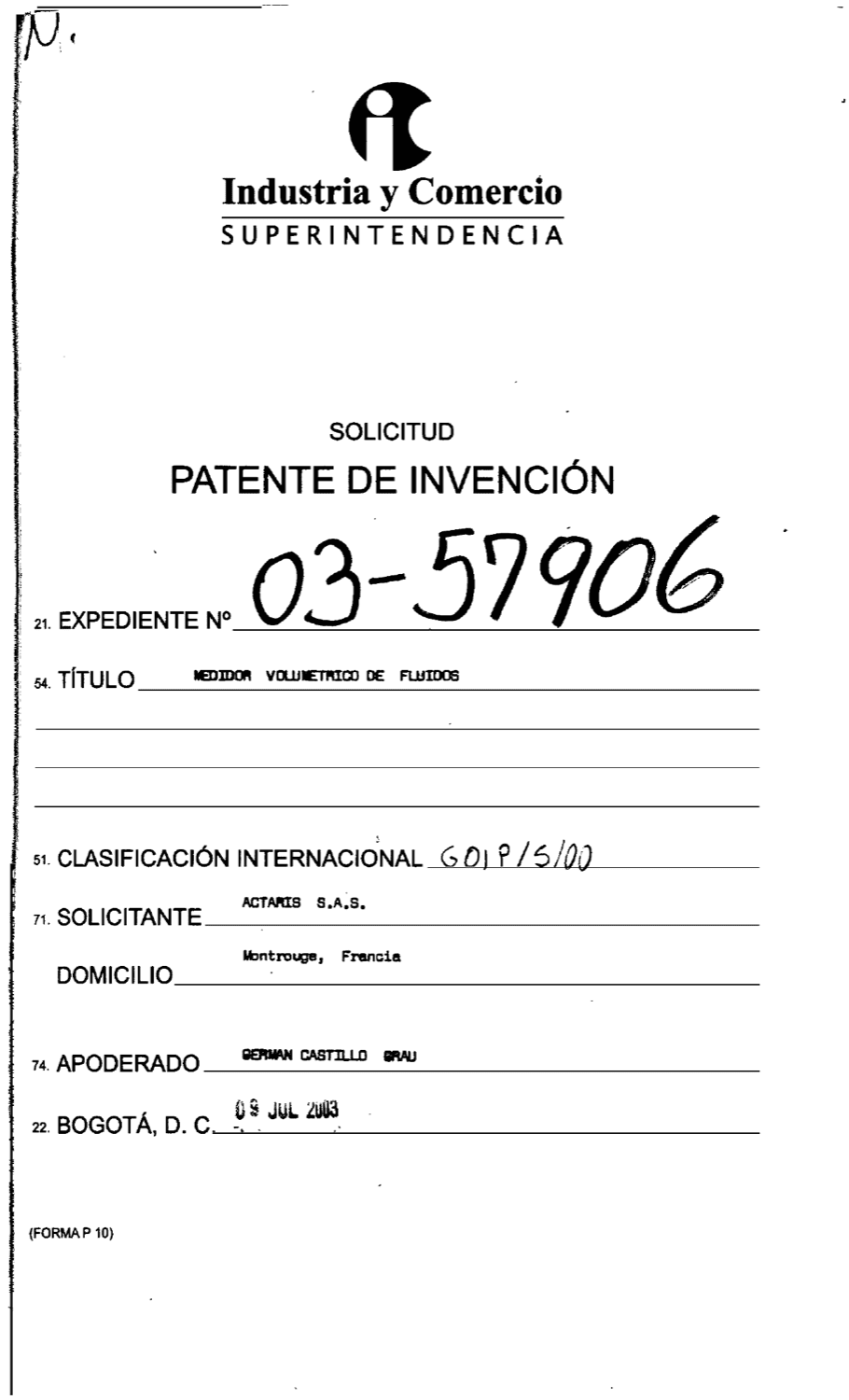 MEDIDOR VOLUMETRICO DE FLUIDOS