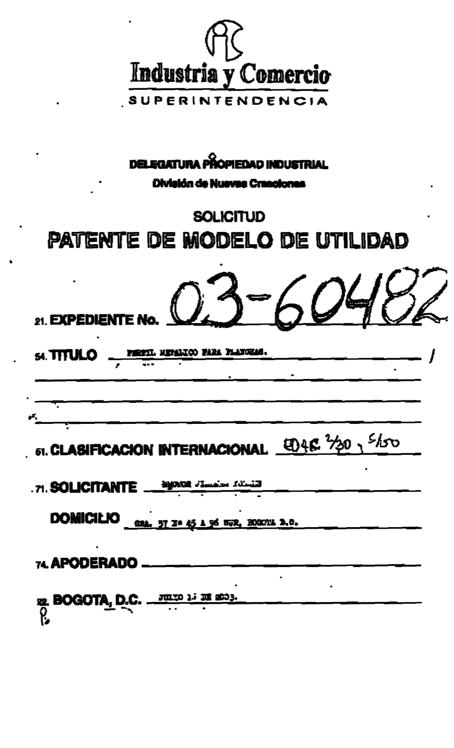 PERFIL METALICO PARA PLANCHAS