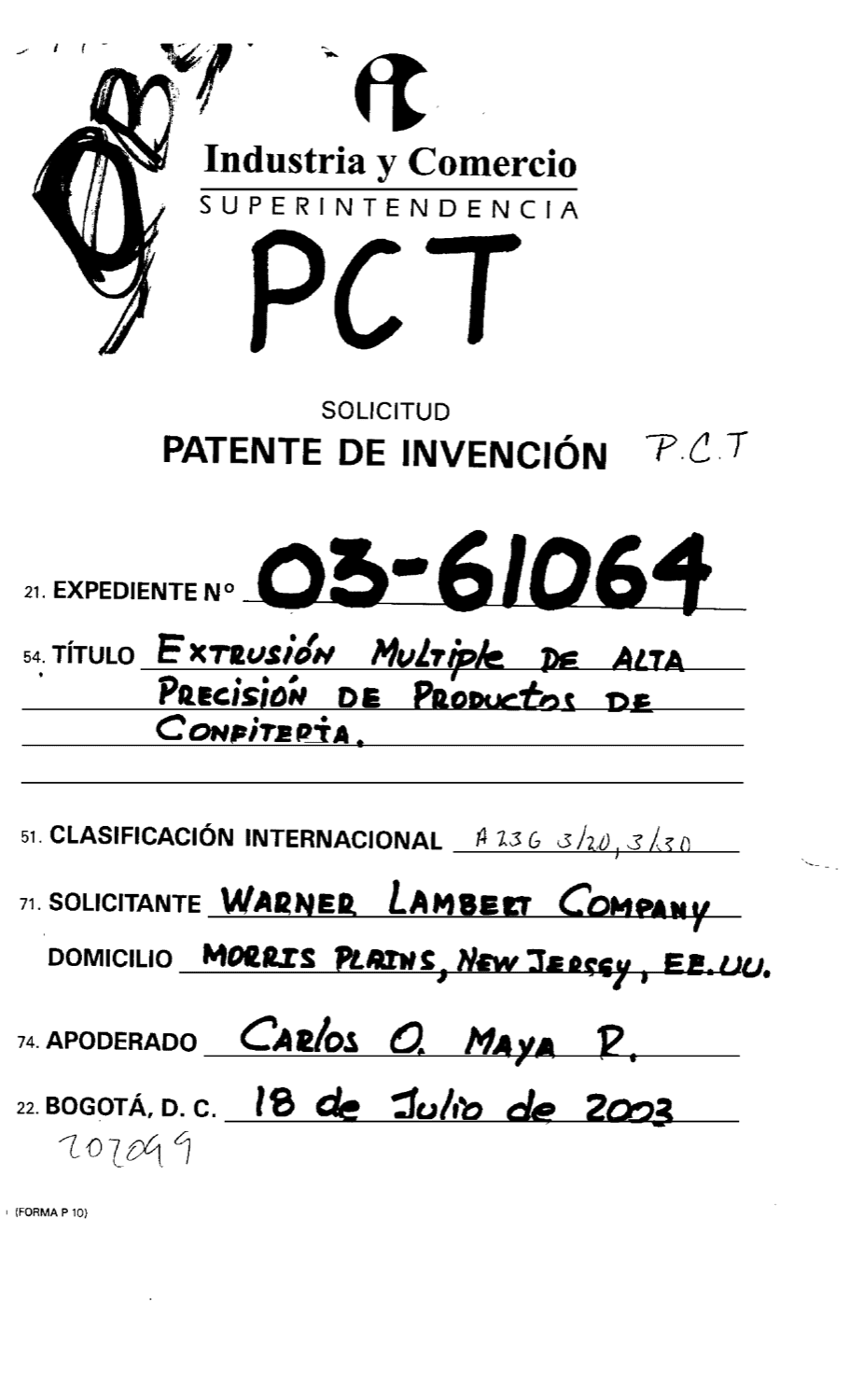 EXTRUSION SIMPLE DE ALTA PRECISION DE PRODUCTOS DE CONFITERIA