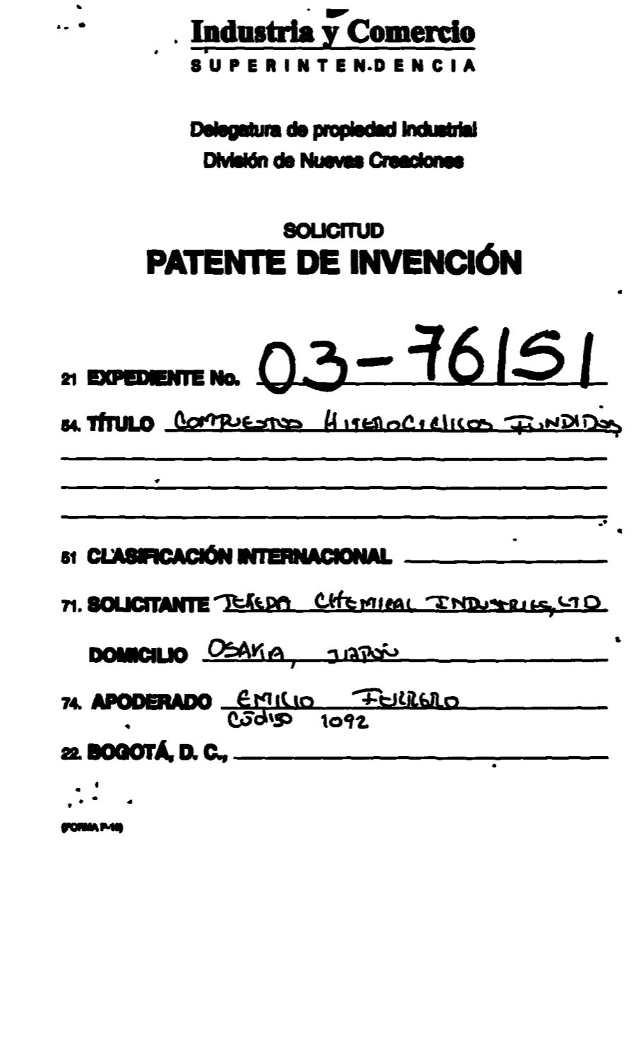 COMPUESTOS HETEROCICLICOS FUNDIDOS