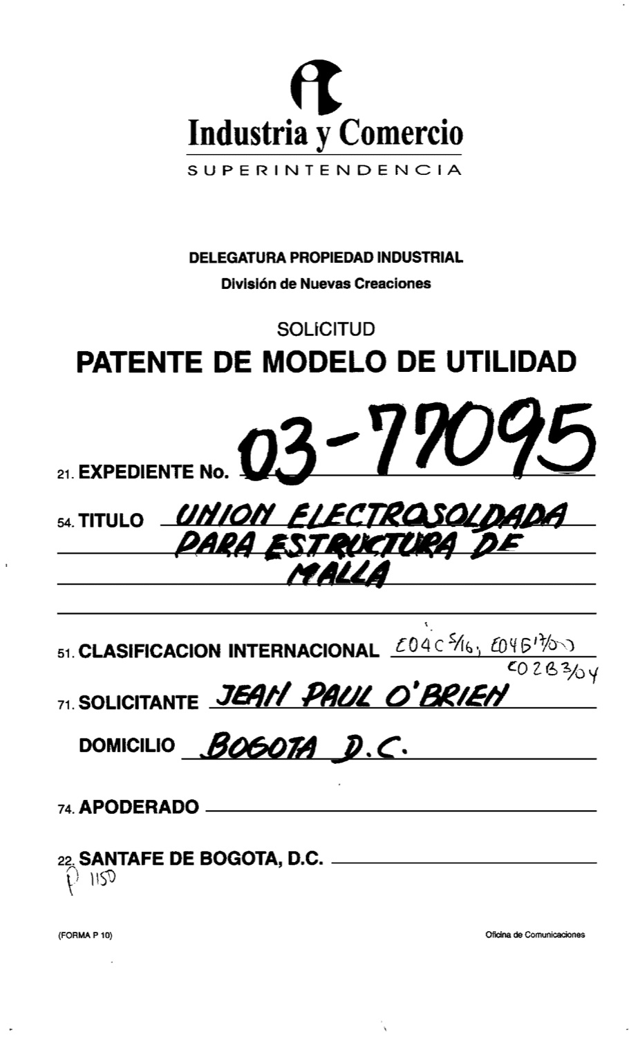 UNION ELECTROSOLDADA PARA ESTRUCTURA DE MALLA