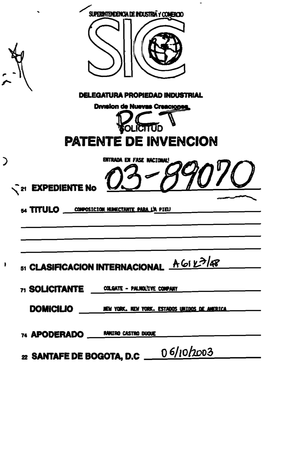 COMPOSICION HUMECTANTE PARA LA PIEL