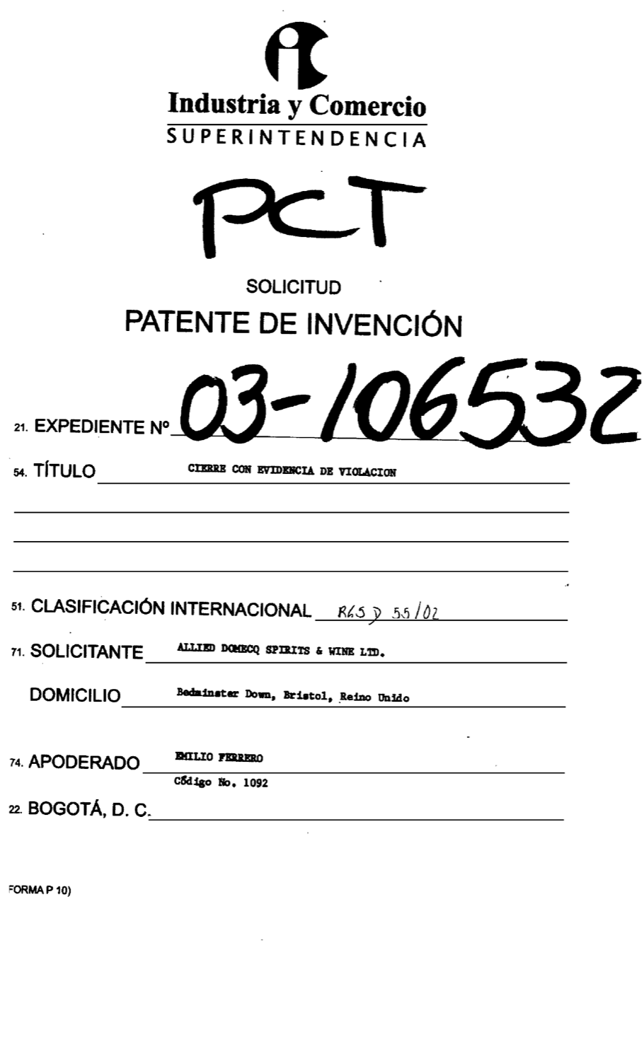 CIERRE CON EVIDENCIA DE VIOLACION