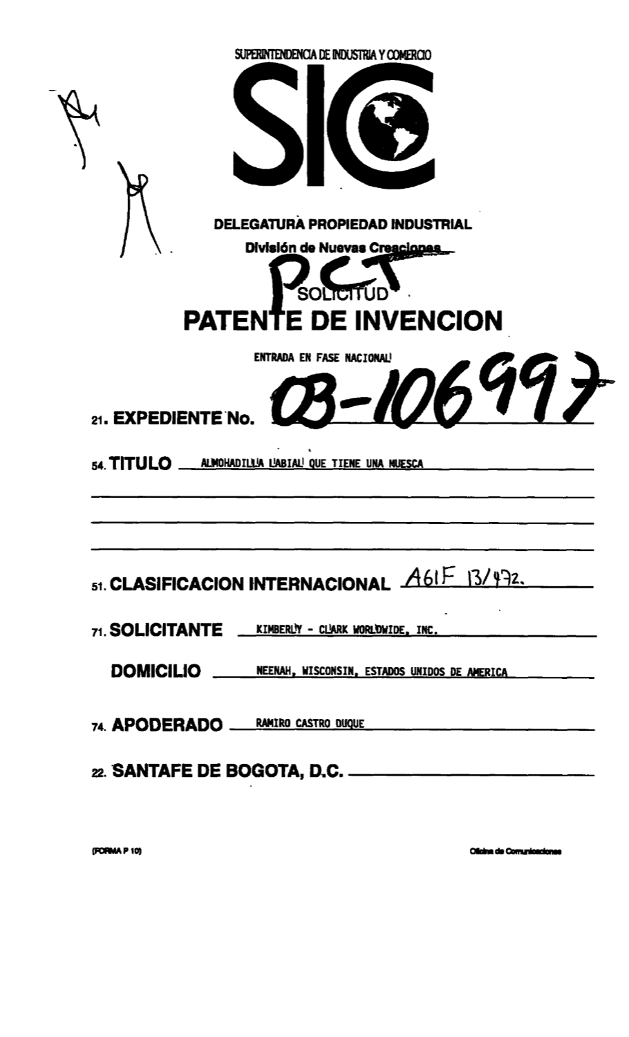ALMOHADILLA LABIAL QUE TIENE UNA MUESCA