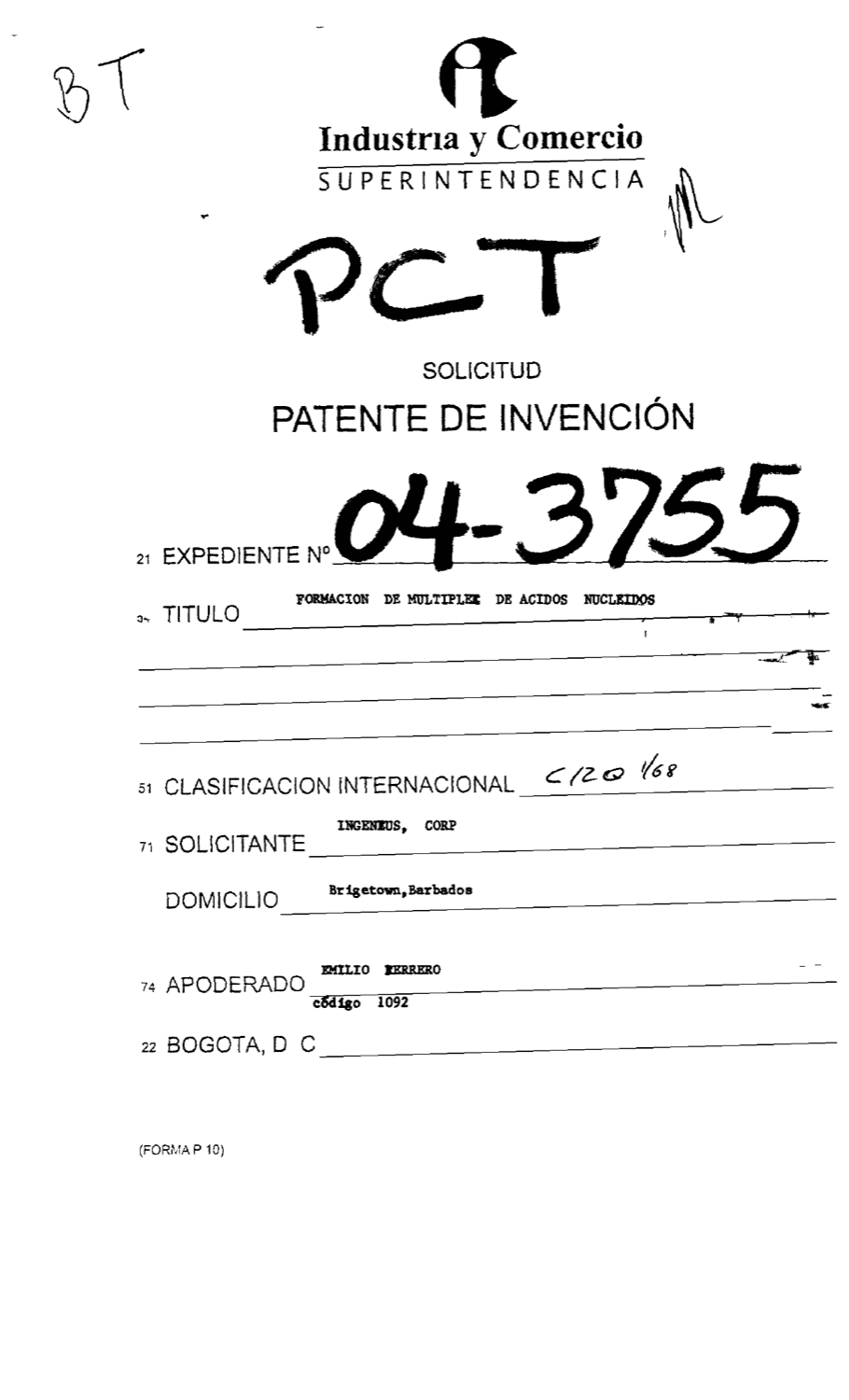 FORMACION DE MULTIPLEX DE ACIDOS NUCLEICOS
