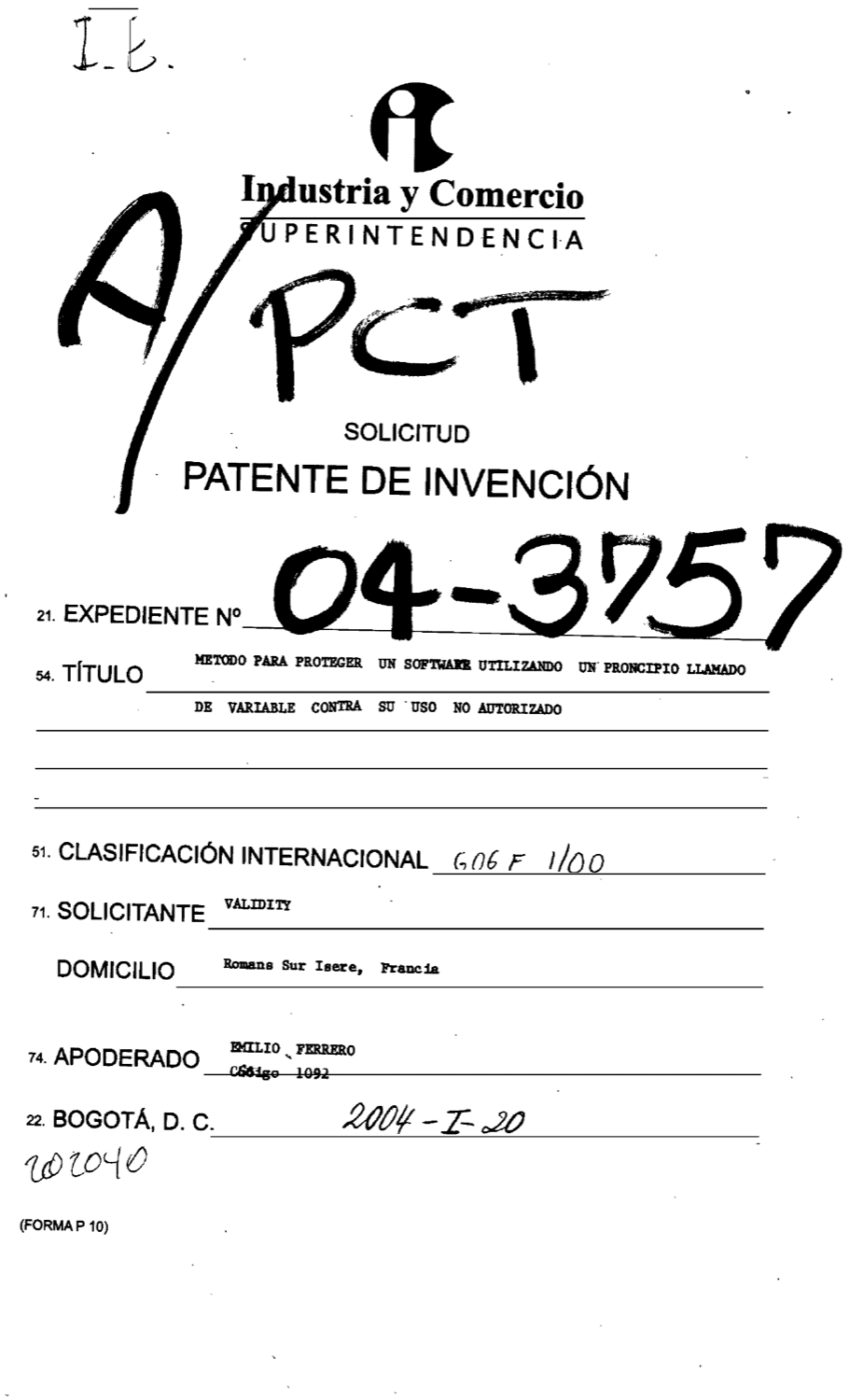 PROCEDIMIENTO PARA PROTEGER UN SOFTWARE CON LA AYUDA DE UN PRINCIPIO DE DETECCION Y COERCION CONTRA SU USO NO AUTORIZADO