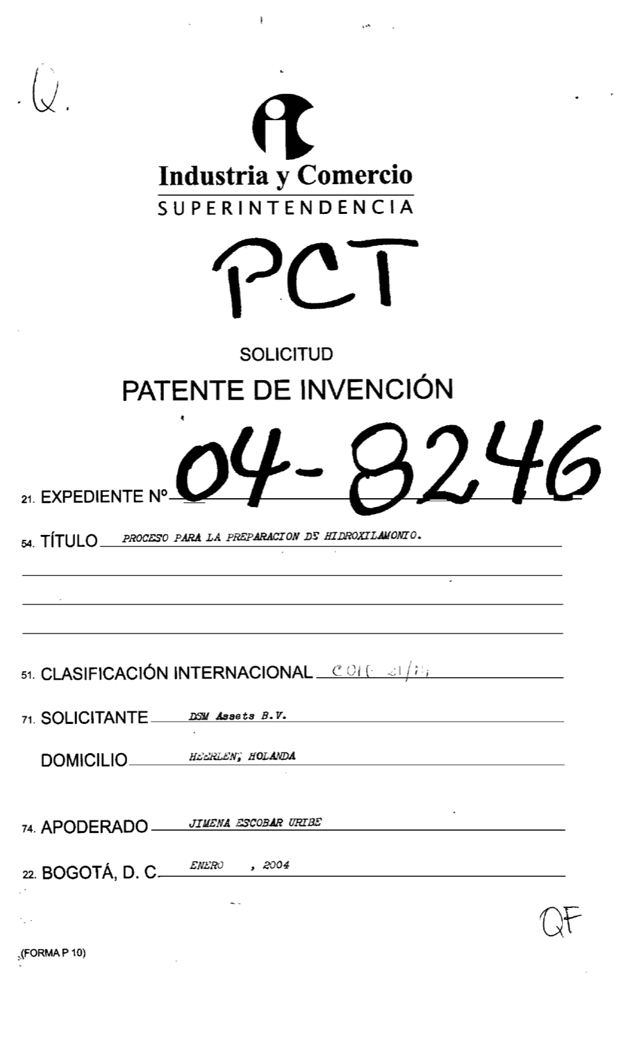 PROCESO PARA LA PREPARACION DE HIDROXILAMONIO