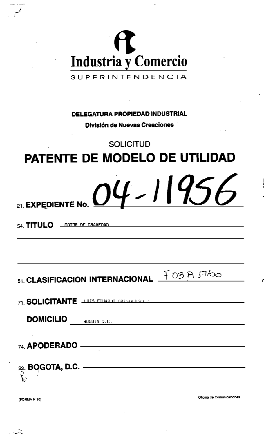 MOTOR DE GRAVEDAD