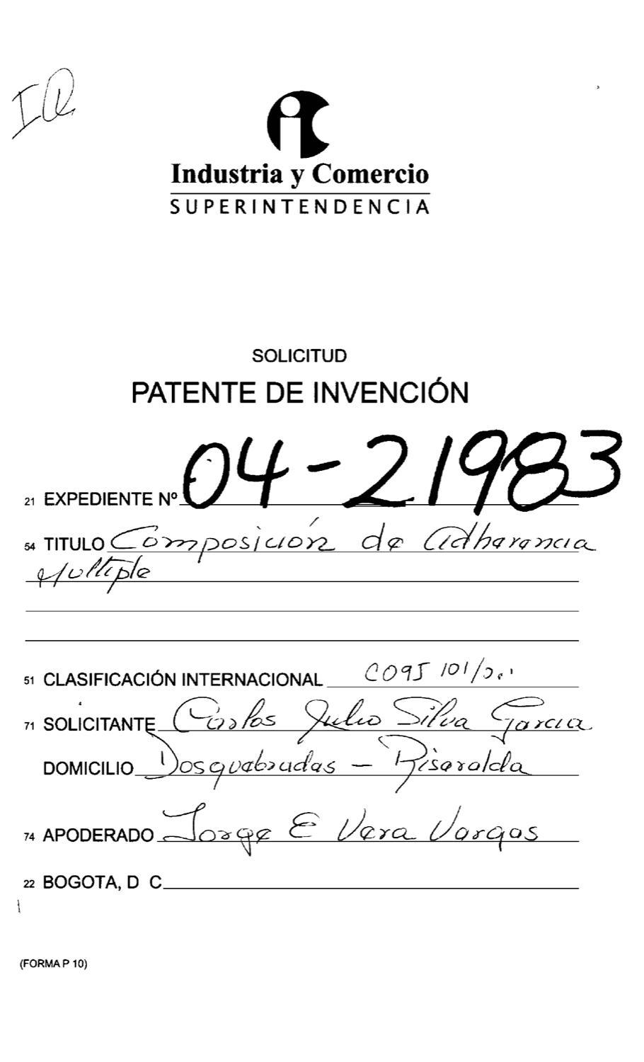 COMPOSICION DE ADHERENCIA MULTIPLE