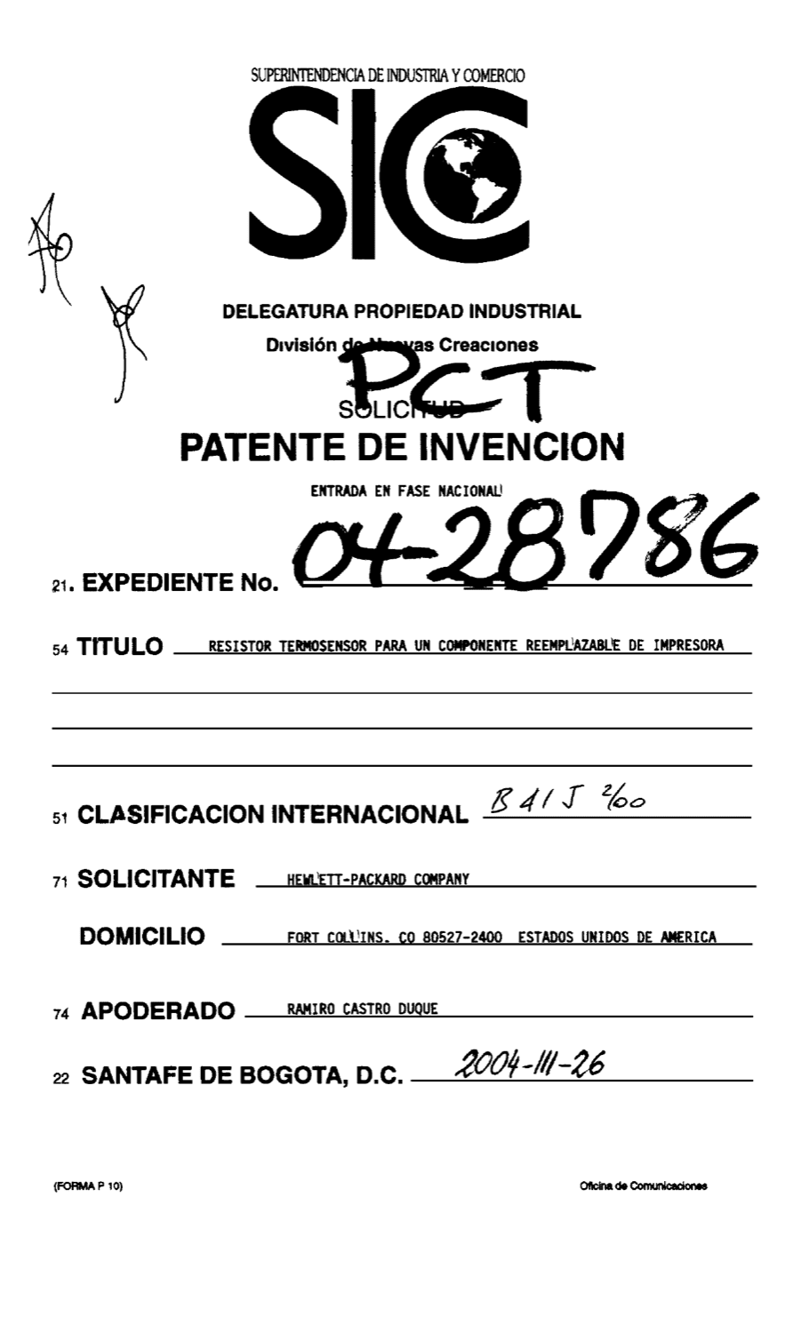 RESISTOR TERMOSENSOR PARA UN COMPONENTE REEMPLAZABLE DE IMPRESORA