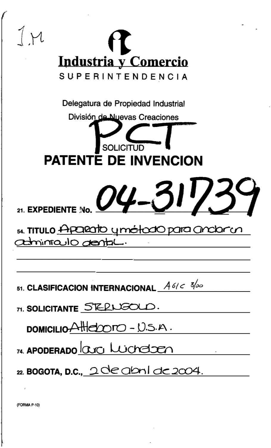 APARATO PARA ANCLAR UN ADMINICULO DENTAL