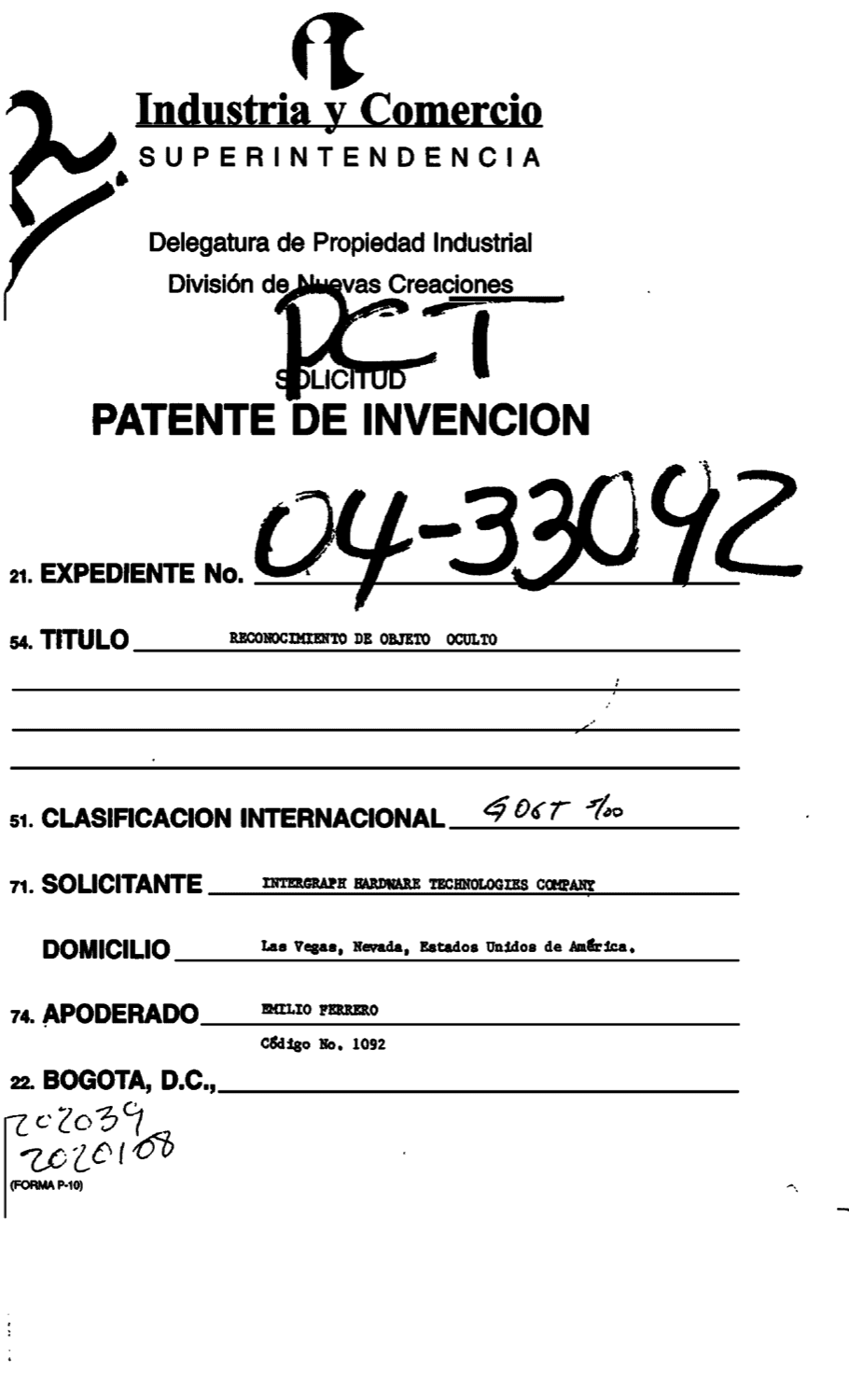 RECONOCIMIENTO DE OBJETO OCULTO