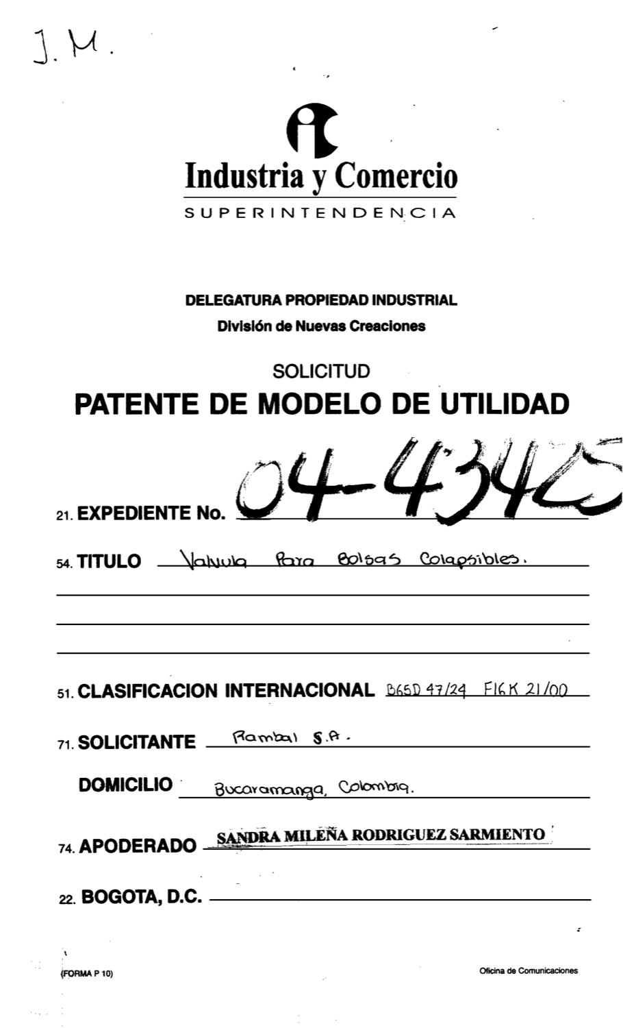 VALVULA PARA BOLSAS COLAPSIBLES