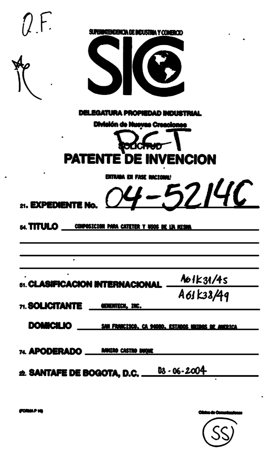 COMPOSICION PARA CATETER Y USOS DE LAS MISMAS