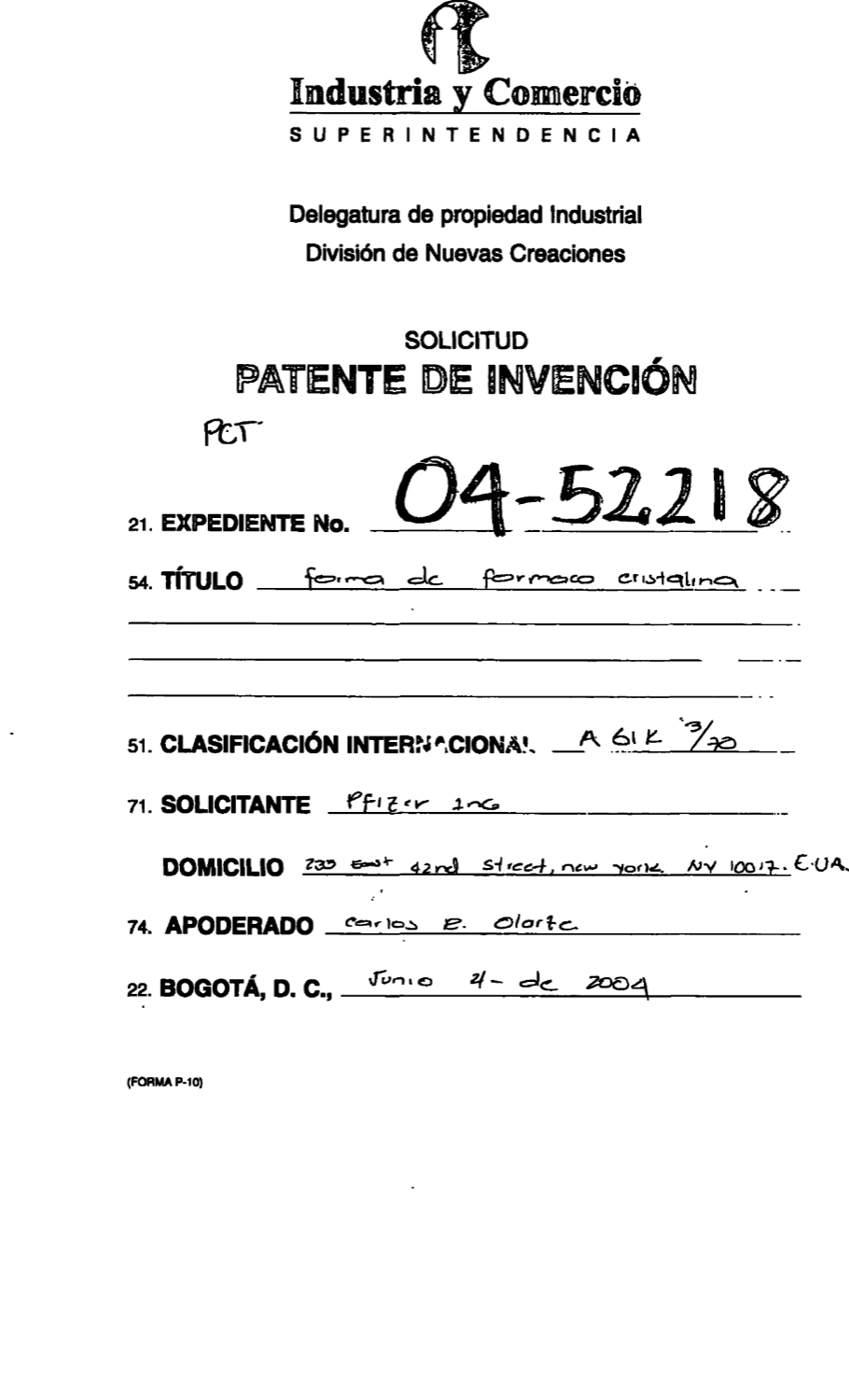 FORMA DE FARMACO CRISTALINA