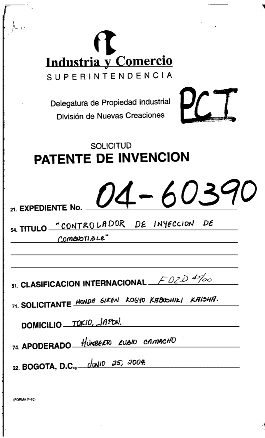CONTROLADOR DE INYECCION DE COMBUSTIBLE
