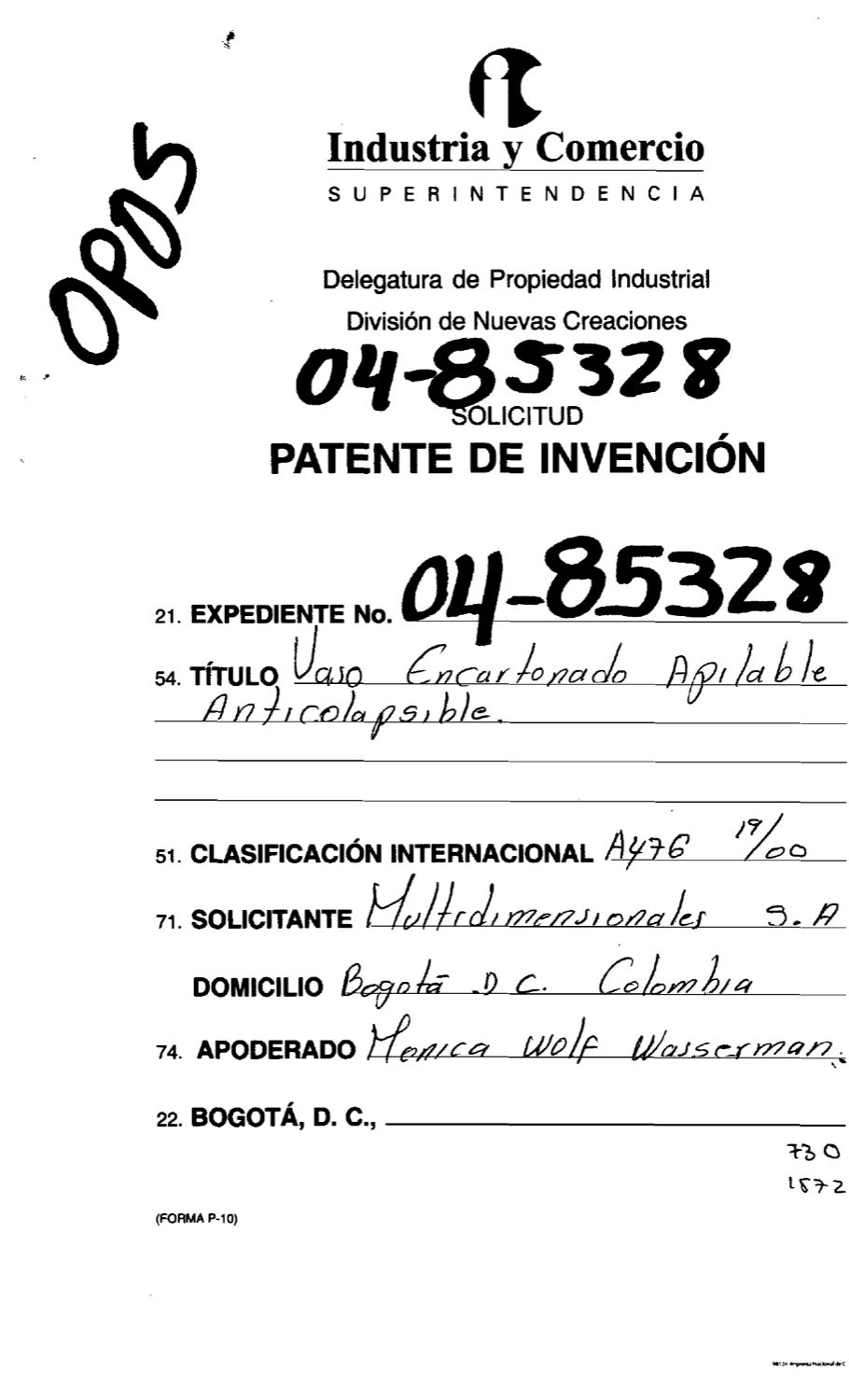 VASO ENCARTONADO APILABLE ANTICOLAPSIBLE