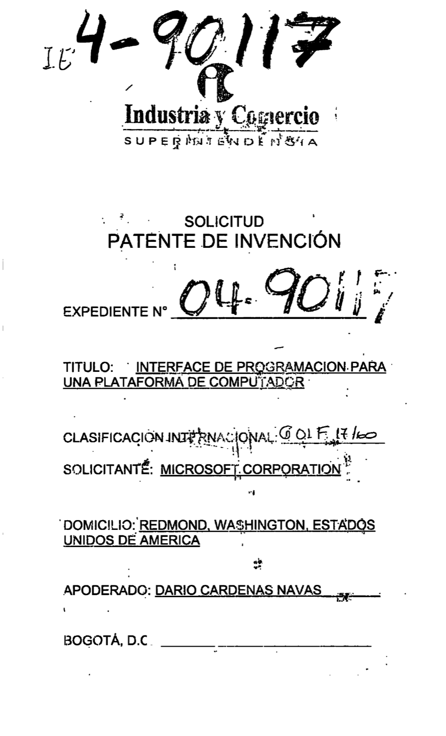 INTERFACE DE PROGRAMACION PARA UNA PLATAFORMA DE COMPUTADOR