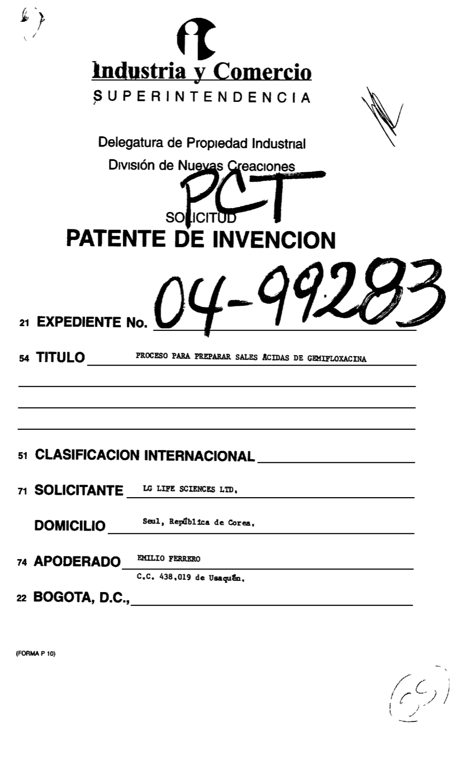 PROCESO PARA PREPARAR SALES ACIDAS DE GEMIFLOXACINA