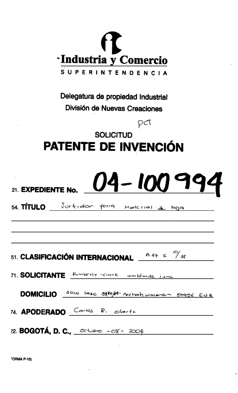 SURTIDOR PARA MATERIAL DE HOJA