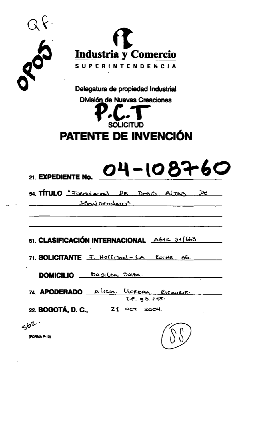 FORMULACIONES DE DOSIS ALTAS DE IBANDRONATO