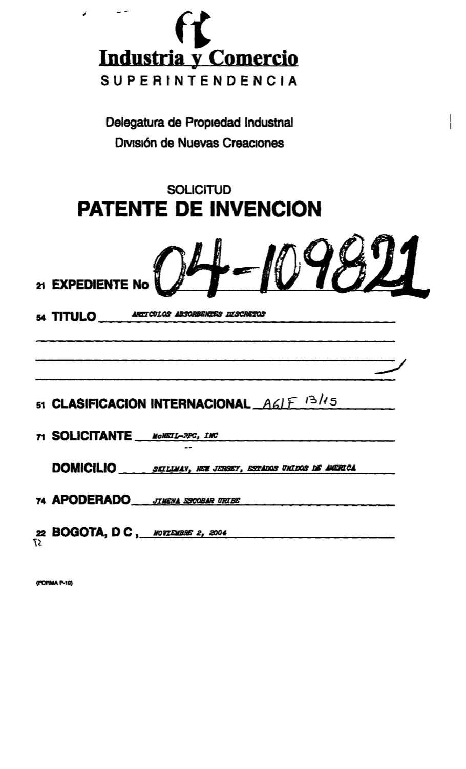 ARTICULOS ABSORBENTES DISCRETOS